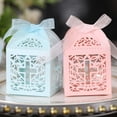 thumbnail image 5 of 50pcs Hollow Wedding Candy Box, Ice White Pearlescent Candy Box, Wedding Cross Chocolate Carton, 5 of 6