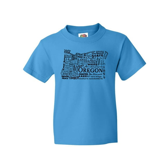 Inktastic Oregon Word Salad- State Outline Youth T-Shirt
