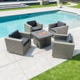 thumbnail image 6 of Noble House Puerta 5 Piece Outdoor Wicker Chair and Firepit Set in Mixed Black, 6 of 6