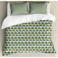 thumbnail image 1 of Tropical Duvet Cover Set King Size, Botanical Modern Pattern Design with Exotic Palm Leaves and Geometrical Shapes, Decorative 3 Piece Bedding Set with 2 Pillow Shams, Multicolor, by Ambesonne, 1 of 3