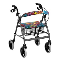 HELLHERO Heart Graffiti Rollator Seat Covers Rollator Seat Cover Removable and Washable for Suitable for Parks Non-Slip Fit Comfortable