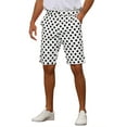 thumbnail image 5 of INSPIRE CHIC Men's Shorts Polka Dots Flat Front Summer Chino Golf Shorts 28 White, 5 of 6