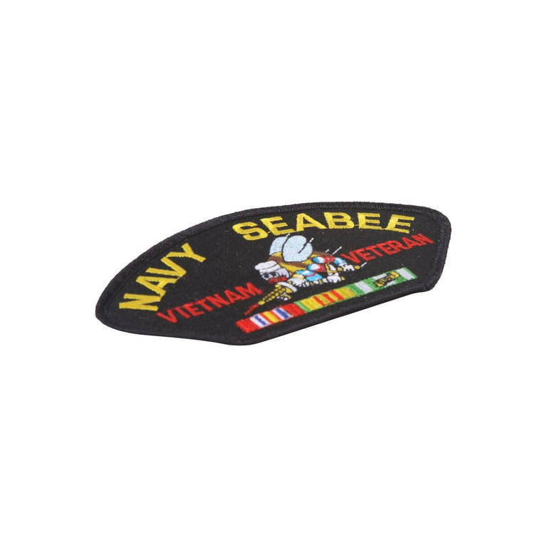 US Navy Seabee Vietnam Veteran Black Patch - Patchwork Pup
