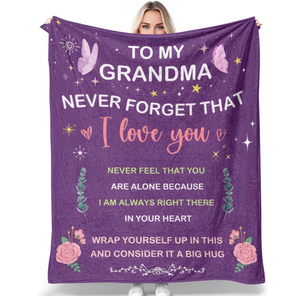 Tiruiarec Grandma Gifts, Grandma Blanket, Gifts for Grandma, Best Birthday Gifts for Grandmother Super Soft Throw Flannel Blanket 60X50IN