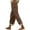 Brown, variant on Staron Linen Pants for Women Solid Lace Casual Summer Cotton Lounge Trousers Drawstring High Waist Loose Wide Leg Trousers