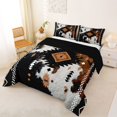 thumbnail image 2 of jejeloiu Natural Tribal Full Size Comforter Sets,Organic Print Bedding Comforter Set For Boys,Black Turquoise,Black Reversible,3 Pieces,1 Comforter and 2 Pillowcases, 2 of 7