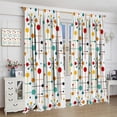 thumbnail image 4 of Mid Century Curtains, Modern Atomic Starburst Abstract Geometric Pattern Window Treatments for Bedroom Living Room,1950s 1960s Vintage Decorative Drapes 2 Panel Sets,63x63 Inch, 4 of 7