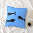 thumbnail image 4 of LNWH Decorative Pillow Covers, Fish Dead River Square Sofa Decorative Knit Pillow Case, 22"x22", 4 of 8