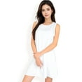 thumbnail image 7 of Women's Sleeveless Ruffle Hem Textured Shift Dress- White,Large, 7 of 7