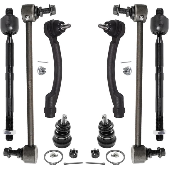 Detroit Axle - Front Lower Ball Joints   Sway Bars   Inner Outer Tie Rods Kit Replacement for Kia Forte5 Forte Koup - 8pc Set