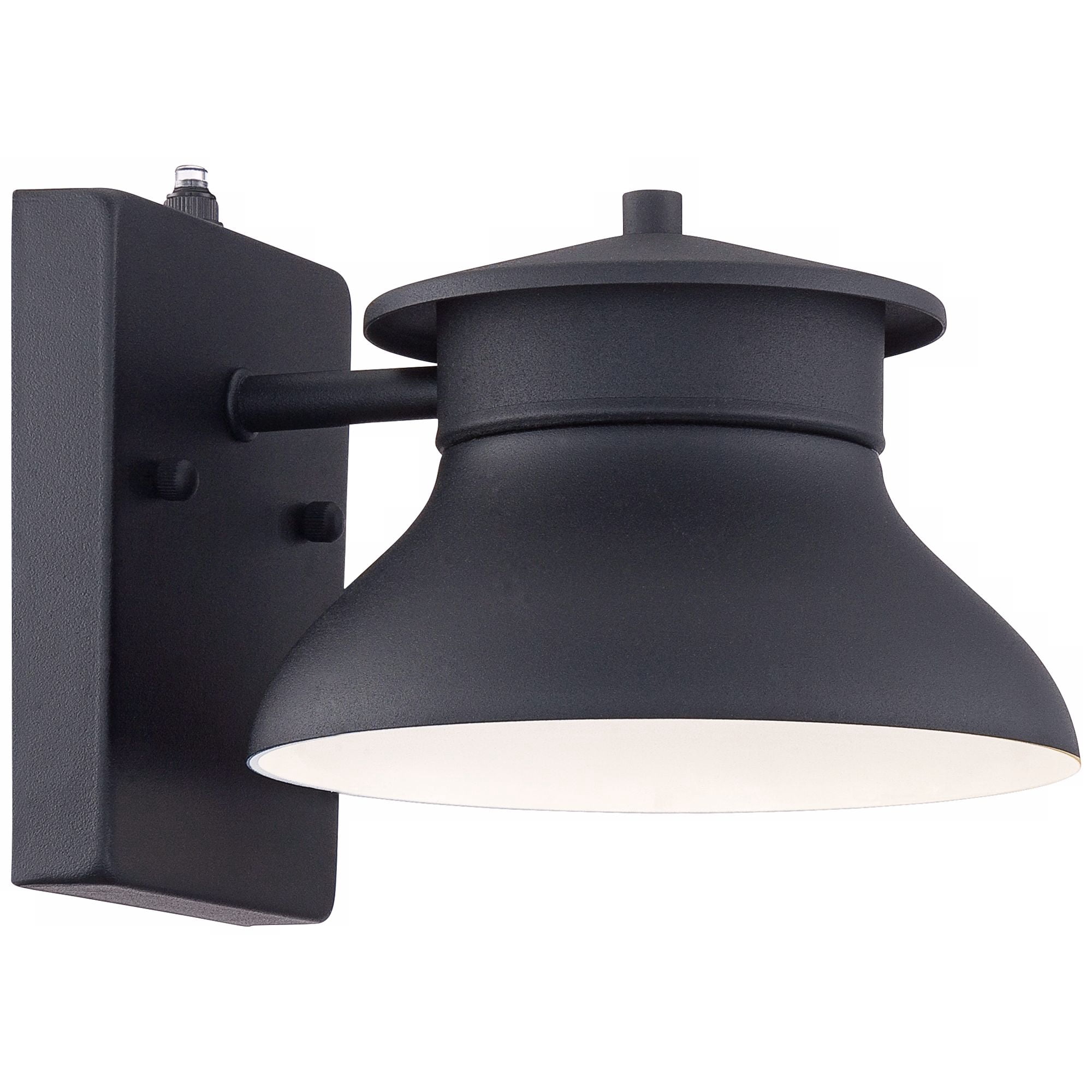 John Timberland Farmhouse Industrial Rustic Outdoor Barn Light Fixture Black LED Dusk to Dawn 6" for Exterior Deck House Porch Yard Patio Outside Roof