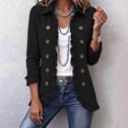 thumbnail image 2 of Gfyviroh Women's Ruffle Trim Fall Jacket Stylish Double Button Detail Open Front Boho Jackets Plus Size Casual Lightweight Outerwear, 2 of 8