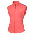 thumbnail image 3 of Women Full Zip Stand Collar Windproof Athletic Vest Sleeveless Running Golf Jacket with Storage Pocket Orange Red L, 3 of 5