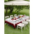 thumbnail image 3 of Outdoor Tablecloth with Umbrella Hole and Zipper, Christmas Truck Rectangle Table Cloth 60x120 Inch Waterproof Tablecloth, Buffalo Plaid Xmas Pine Tree Snowflakes Picnic Table Cover for Patio Camping, 3 of 7