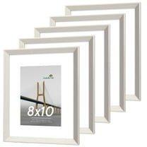 Scholartree 5 PACK 8x10 Wooden Picture Frames, 8x10 Matted to 5x7 Tabletop Picture Frame, White