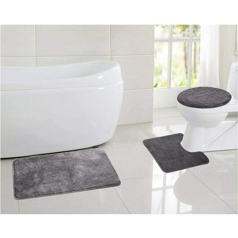 Bathroom Rugs, Velvet Memory Foam Bath Mat - Non-slip, Machine