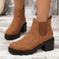 thumbnail image 3 of NECHOLOGY Zapatos Botines mujer Europa y los Unidos y el comercio exterior de los Unidos para botas gruesas con cabeza redonda después de la correa Modelos clásicos y botines Botas (Brown 7.5), 3 of 7