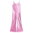 thumbnail image 5 of CHICTRY Kids Girls Shiny Bell-Bottomed Full Bodysuit Metallic Jazz Dance Unitard Sleeveless Gymnastics Jumpsuit Pink 4, 5 of 7