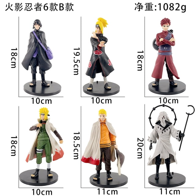 Figura de Naruto de la vida Real anime Uzumaki Naruto Kakashi Uchiha Madara Sasuke Gaara adornos modelo