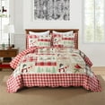 thumbnail image 2 of 3-Piece Plaid Velvet Quilted Oversized Christmas Quilt Set – Cozy Holiday Bedding with Festive Pattern, 2 of 10
