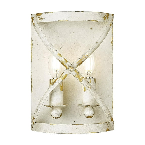 Golden Lighting Alcott 2-light Wall Sconce in Antique Ivory