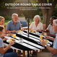 thumbnail image 3 of Round Outdoor Tablecloth with Umbrella Hole and Zipper, Black Striped Tablecloth with Elastic Waterproof, Blue Geometric Line Stripes Farmhouse Patio Table Covers for 31" - 35" Picnic Pool Tables, 3 of 9