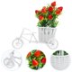 thumbnail image 2 of 1 juego de flores artificiales con cesta para bicicleta, decoración de flores de fresa simuladas, flores artificiales, 2 of 6