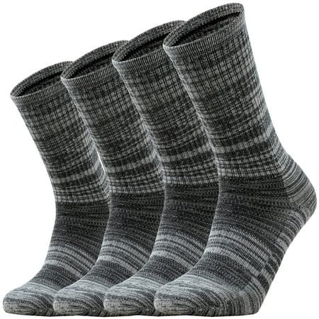 Ortis Chaussettes Mi-Mollet pour Hommes en Laine Mérinos avec Coussin, Contrôle de L'Humidité, Légères et Respirantes pour la Randonnée et le Cyclisme en Plein Air (Gris Pâle L)