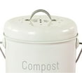 thumbnail image 3 of Sleek Countertop Compost Bin with Secure Lid for Indoor Use, Milky White, 3 of 6