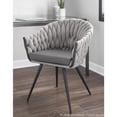 thumbnail image 5 of Braided Matisse Contemporary Chair in Black Metal with Grey Faux Leather and Grey Fabric by LumiSource, 5 of 11