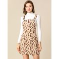 thumbnail image 2 of Vestido Floral Allegra K Mono Correa Ajustable Falda De Tirantes Pana para Mujer Caqui L, 2 of 7