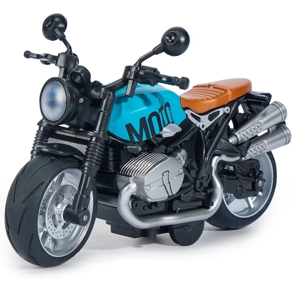 TEAMD Motorcycle Toy - Pull Back Motorcycles with Sound and Light Toy,Toy Motorcycle for Kids 3-5,Motorcycle Toys for Toddler boy (Blue)