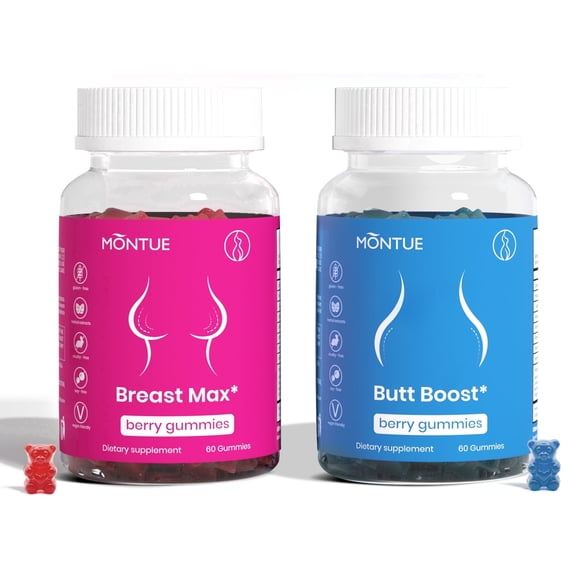 BFQN Top & Peach Support Multivitamin Gummies Combo Pack for Women – with Herbal Extracts & Essential Vitamins, Berry Flavor, 2-Pack (120 Gummies)