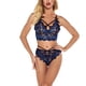 thumbnail image 3 of Ropa interior de encaje sexy para mujer Ropa interior de vendaje Ropa de dormir Ropa de dormir, Azul oscuro, S Vogacara XX000088-03, 3 of 7