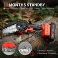 thumbnail image 4 of DAKIMOE Mini Chainsaw Cordless Electric Saw 24V 1 Battery Chain Length 4", Orange, 4 of 6