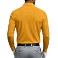 thumbnail image 4 of Fabrcox S-4XL Mens Polo Shirts Long Sleeve with Pockets Collared Work Shirt for Men Business Casual Plain Classic Fit Athletic Men's Golf Shirts Yellow M, 4 of 8