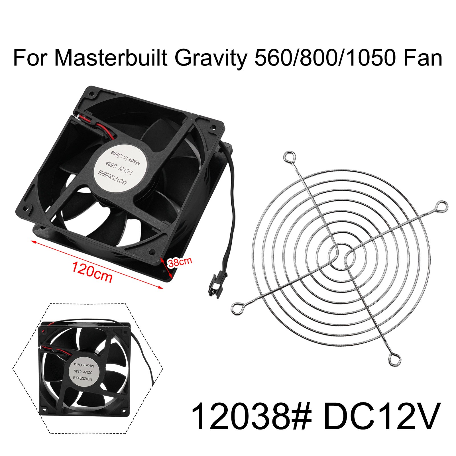 Dc12V Furnace Fan For Masterbuilt Gravity Series 12038# 560/800/1050 Xl Digital Charcoal Grill Black Heavy Duty Bbq Grill Fans