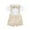 Beige, variant on WOYY Infant Boys Formal Suit Short Sleeve Romper Suspenders Shorts Bowtie Wedding Tuxedo Outfits, Beige