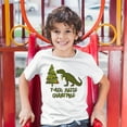 thumbnail image 3 of Tee Hunt T-Rex Hates Christmas Youth T-Shirt Funny Dinosaur Xmas Eve Festive Kids, White, Small, 3 of 5
