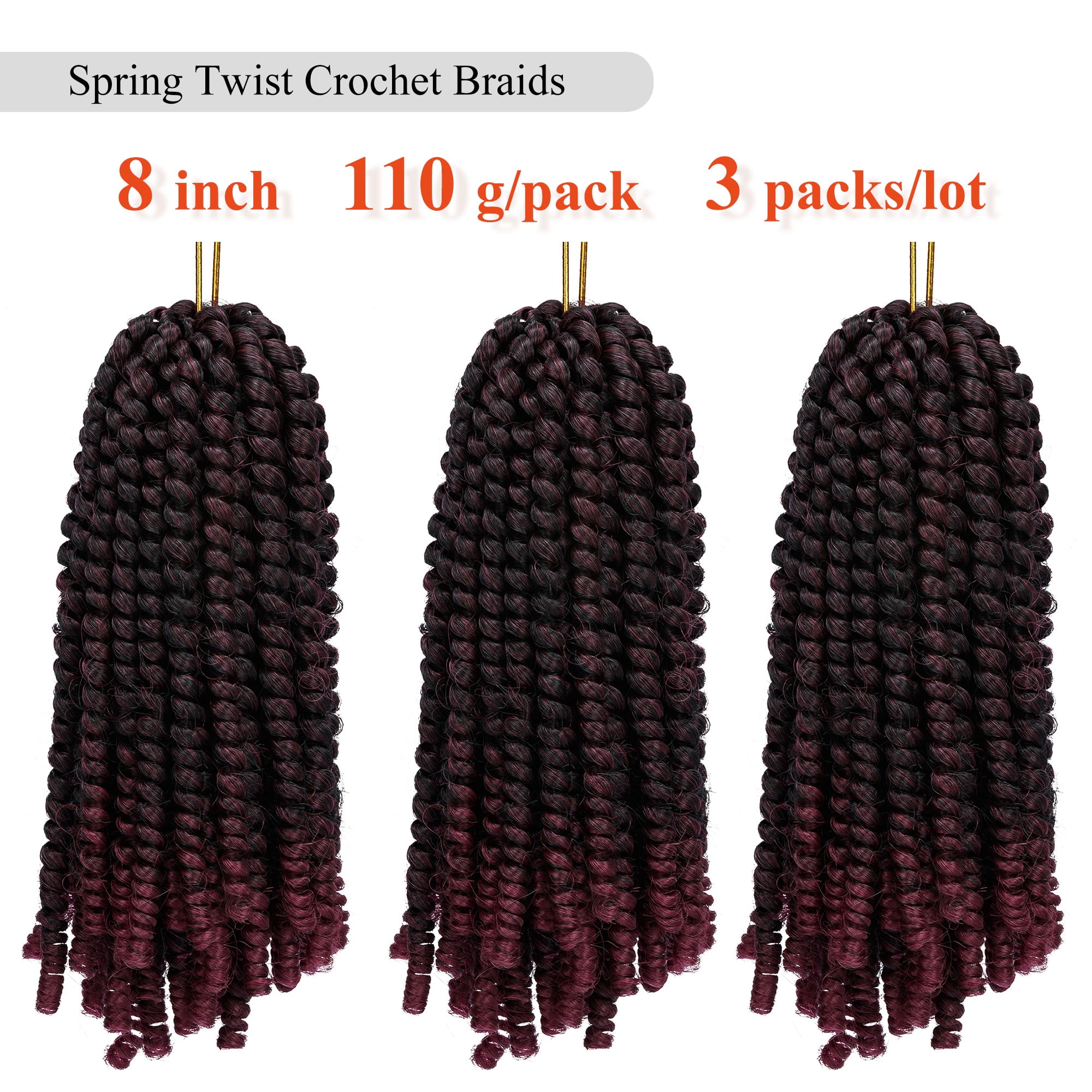 Buy 8 inch Spring Twist Crochet Braids Hair for Butterfly Locs Bomb