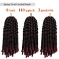 thumbnail image 2 of 3 Packs Pre-twisted Spring Twist Hair 8 inch Fluffy Pre-Twisted Passion Twists Short Mini Curly Twist For Bomb Spring Twists Crochet Braids Hair, 2 of 8