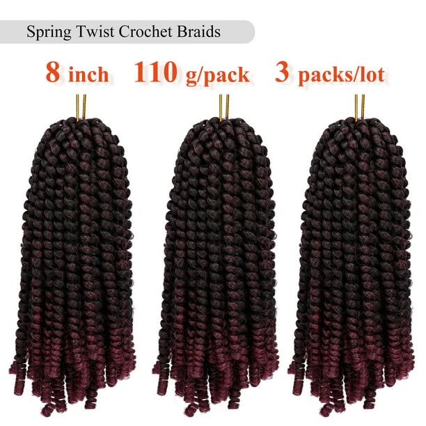 8 inch Spring Twist Crochet Braids Hair for Butterfly Locs Bomb Twist ...