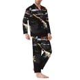 thumbnail image 2 of Daiia American Bald Eagle Warrior for Men's Long-Sleeved Pajama Set – Soft & Comfortable Sleepwear Button-Up Pajamas Cozy Lounge Wear-XX-Large, 2 of 7