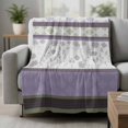 thumbnail image 2 of Purple Geometric Blanket Soft Cozy Warm Throw Blanket for Couch, Plush Fuzzy Flannel Fleece Blankets for Sofa, Stripes Boho Spring Flowers Country Rural Bed Blankets Gifts for Men, 30"x40", 2 of 9