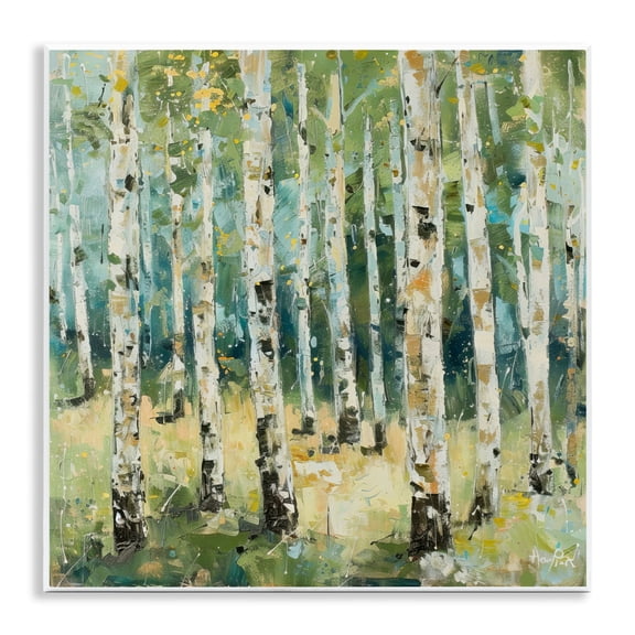 Stupell Industries Natural Birch Grove Landscape & Nature Painting Unframed Art Print Wall Art, 12 x 12