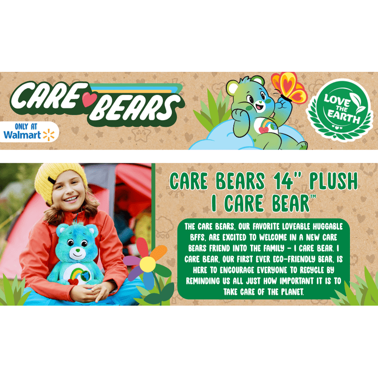 Care Bears 14 Plush - I Care Bear - Soft Recycled Material!