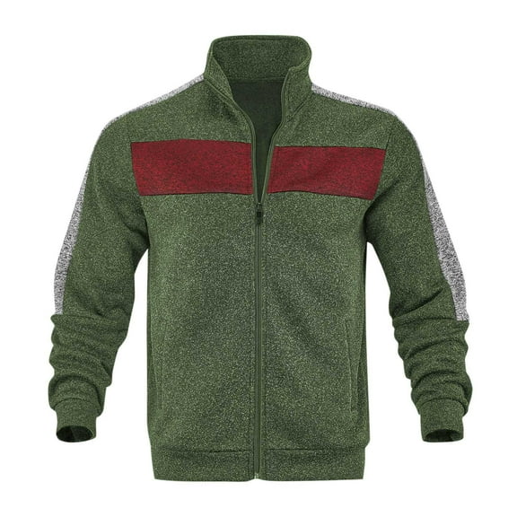 APEXFWDT Men's Full Zip Jacket Lightweight Stand Collar Active Track Jacket Long Sleeve Windproof Casual Sweatshirt Coats with Pockets