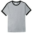 thumbnail image 4 of Men's Casual Loose Fit Striped Color Block T Shirt Comfortable Round Neck Short Sleeve Top Trendy Business Style Soft Breathable Tee Mens T-Shirts Solid Color Sleeve Casual Crew Neck Basic Tees, 4 of 8