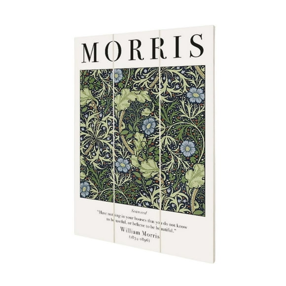 William Morris Seaweed Wood Mini Plaque