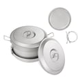 thumbnail image 2 of Riwcyla Pure Ti Pot Set 3L Pot Steaming Pan Frying Pan Camping Hanging Pot with Folding Handle, 2 of 6